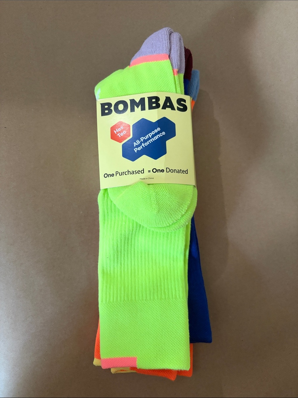 Bombas Youth Neon Multi-Color Athletic Crew Socks